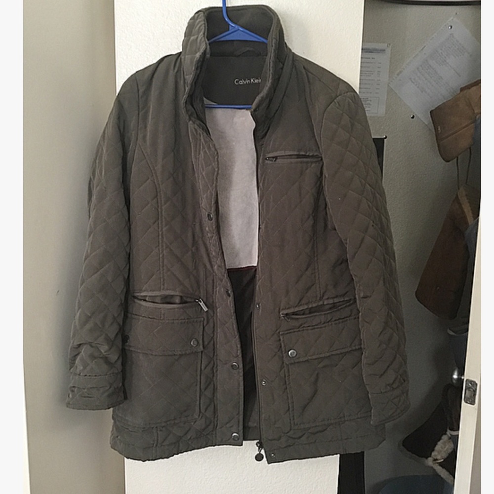 Calvin Klein Dark Green Puffer Cloat